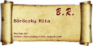 Böröczky Rita névjegykártya