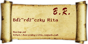 Böröczky Rita névjegykártya