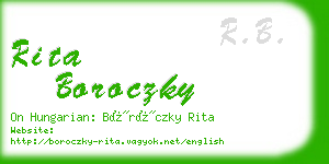 rita boroczky business card